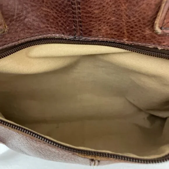 Duluth Trading Brown Leather Messenger Bag & Dust Bag Adjustable Shoulder Strap